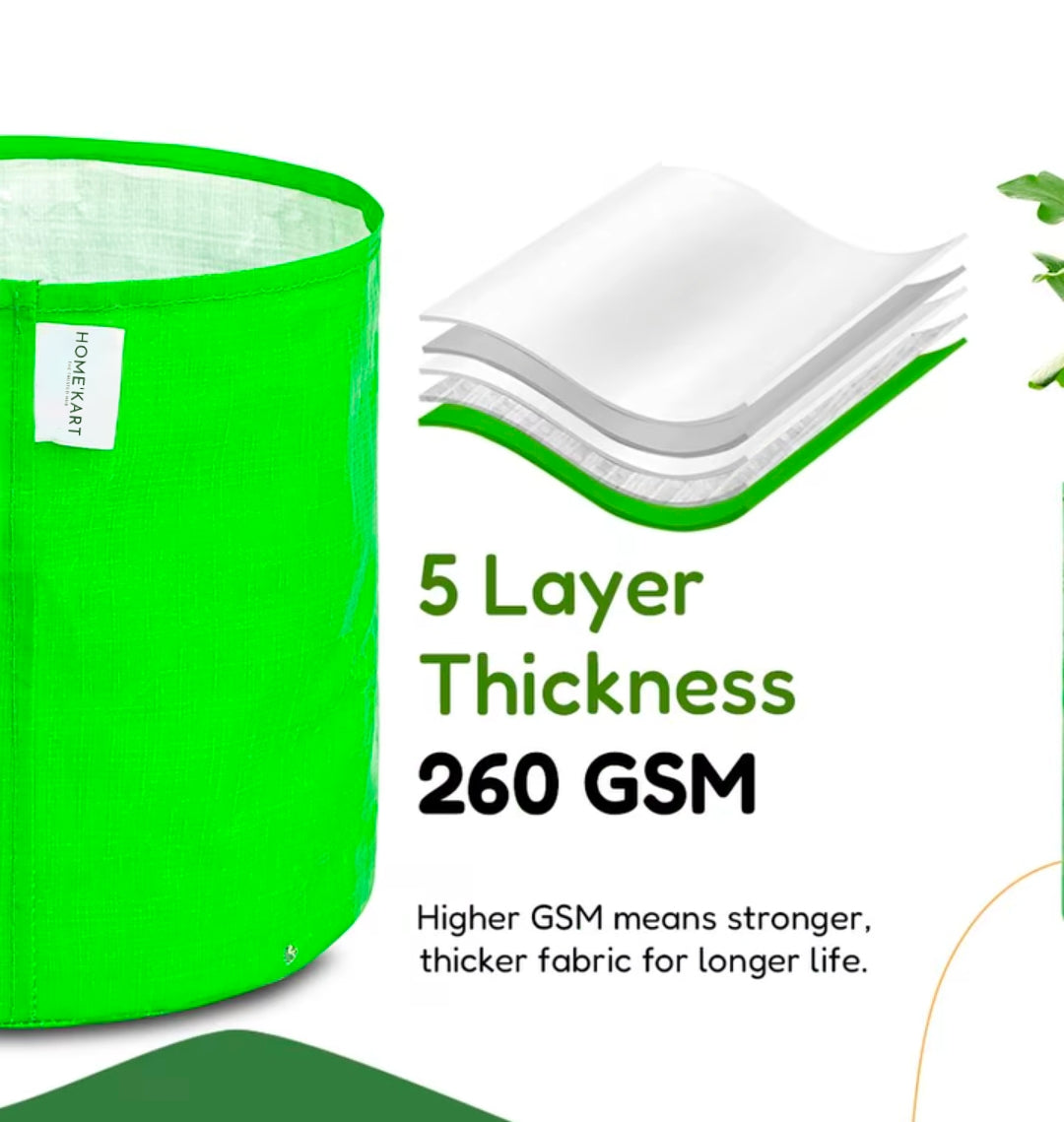 HDPE Plant Grow Bags - Eco Friendly ☘️