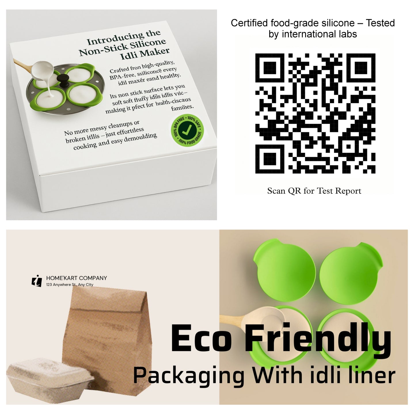 Food Grade Silicone Idli liners ( Eco-Friendly ) ☘️