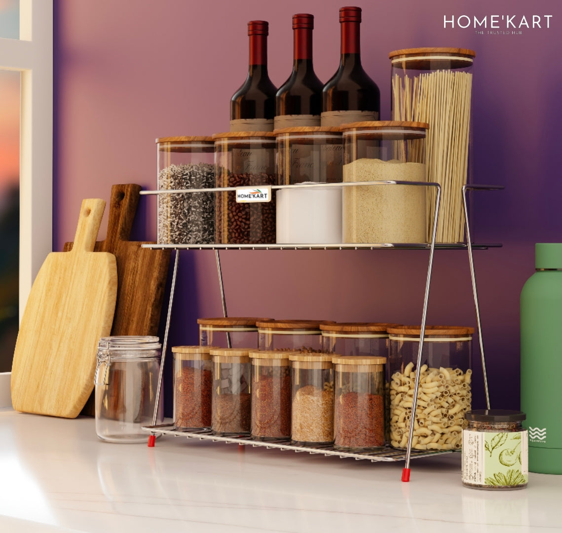 Home'Kart 2-Layer Stainless Steel Spice Rack