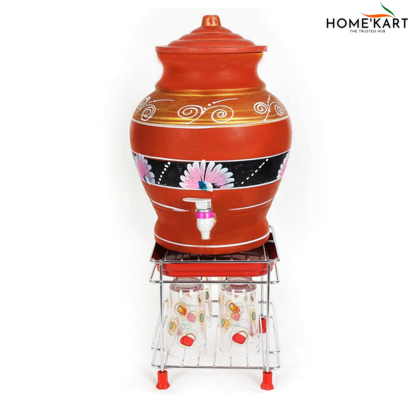 Stainless Steel Matka Stand With Dispenser Tray
