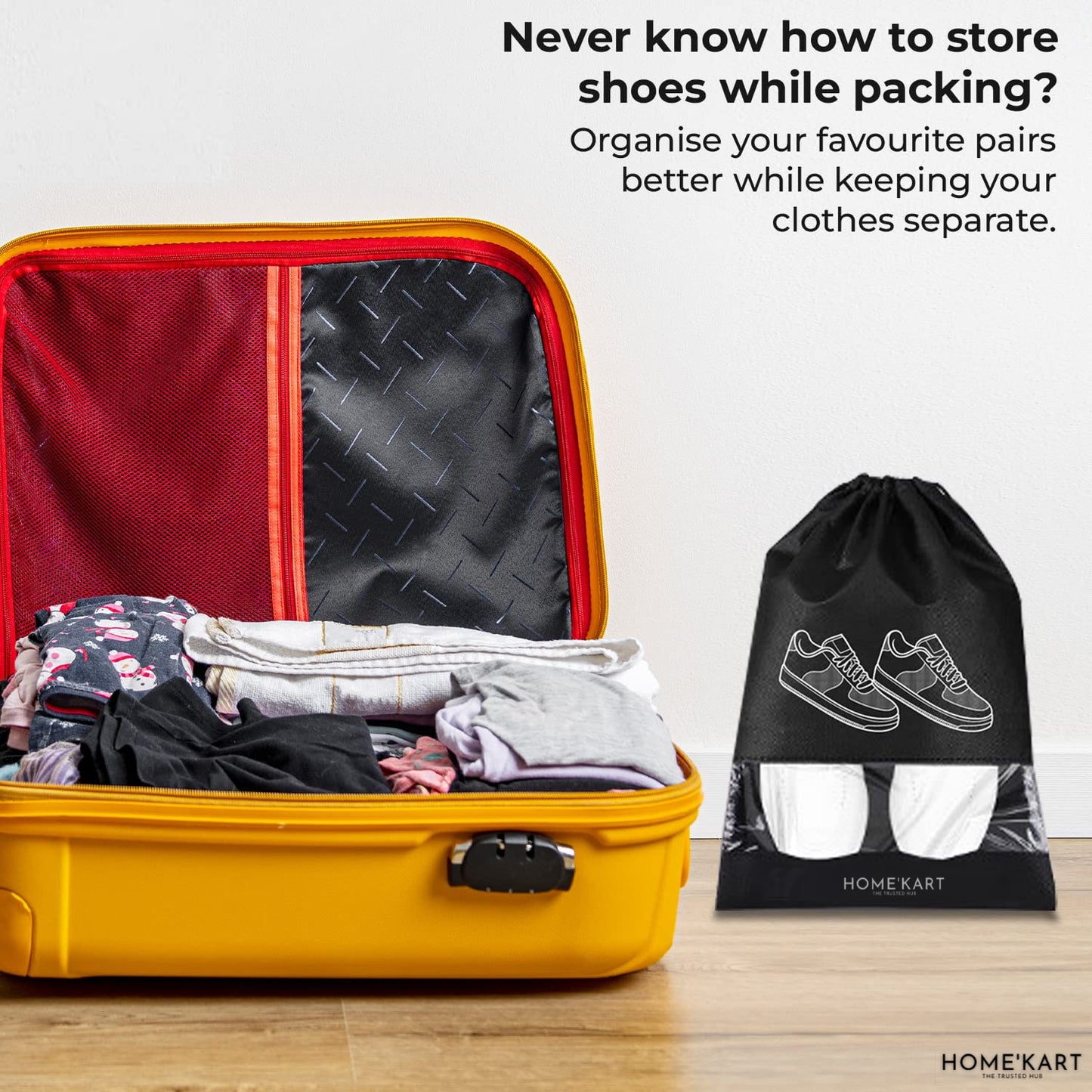 Shoe Bag Pouch for Storage & Travel Organizer